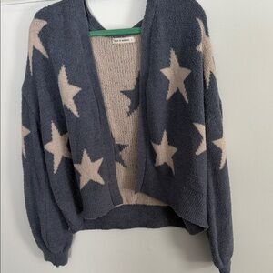 moon & madison Navy and Cream Star Cardigan